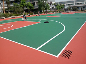 东莞市大岭山欧旻工业园丙烯酸篮球场项目施工